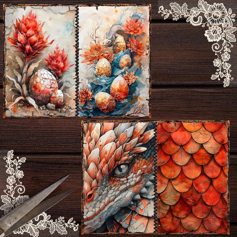 Ignite your creative fire with our fantasy-inspired kit, where every page tells a story of adventure and magic, brought to life by the presence of majestic red dragons.
