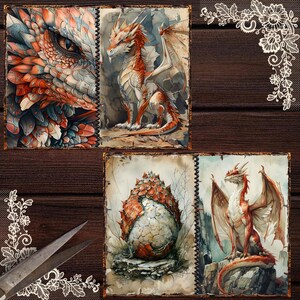 Dive into the realm of imagination as you explore our Shabby Chic Digital Art, meticulously designed to evoke the charm of vintage aesthetics intertwined with the power of mythical creatures.