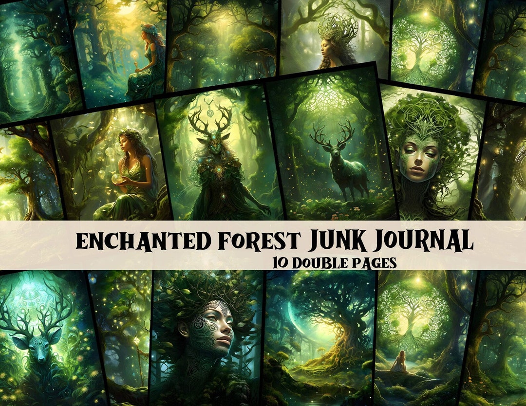 Junk Journal Kit Enchanted Forest Vintage Junk Journal Digital Paper ...