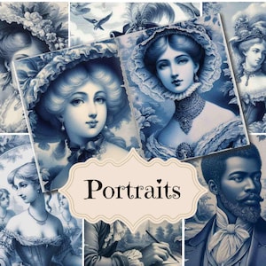Victorian Woman Portraits Junk Journal Supplies Victorian Era Portraits Backgrounds Shabby Chic Printable Portraits Pages