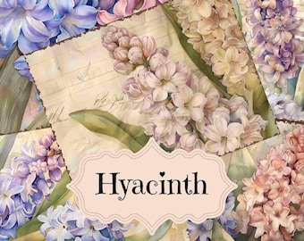 Diario imprimible de Hyacinth Junk: Páginas vintage de jardín de primavera (descarga digital)