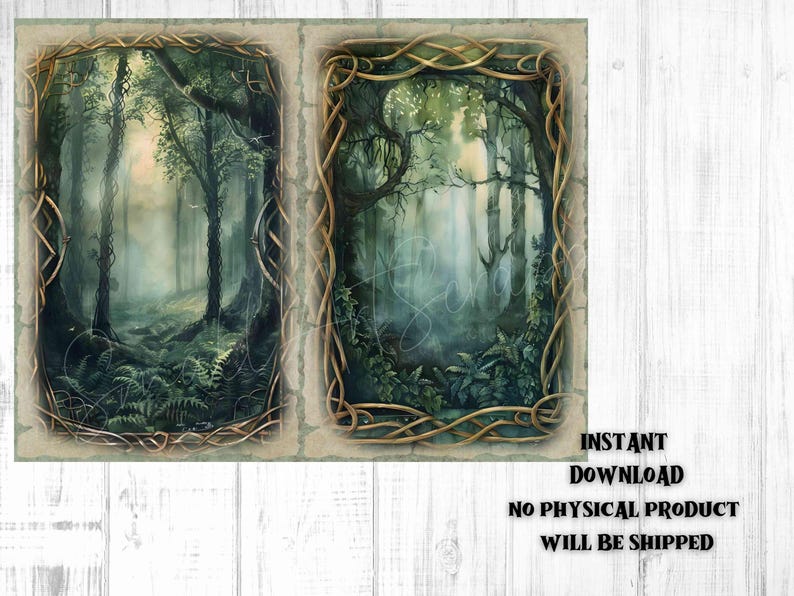 Enchanted Forest Junk Journal Kit: Vintage Forest Scrapbook (digital ...