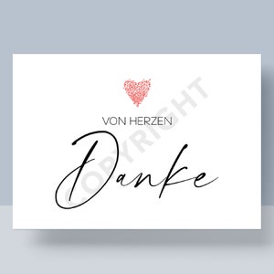 Postkarte - Von Herzen Danke