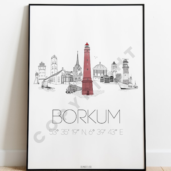 Bilder/Poster/Kunstdruck - Skyline Borkum