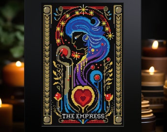Schema punto croce dei Tarocchi dell'Imperatrice PDF: download digitale