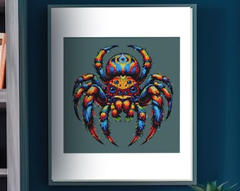 Schema punto croce ragno tarantola arcobaleno PDF: download digitale