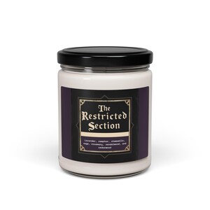 Restricted Section Soy Candle, Dark Academia Candle, Forbidden Library Candle, Lavender Sage Candle, 9oz Candle