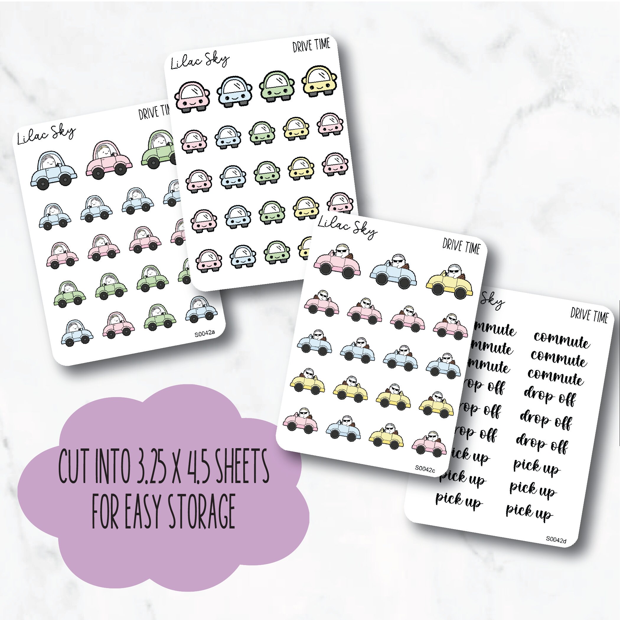 Drive Time Stickers, Driving Printable Stickers, Printable Planner ...
