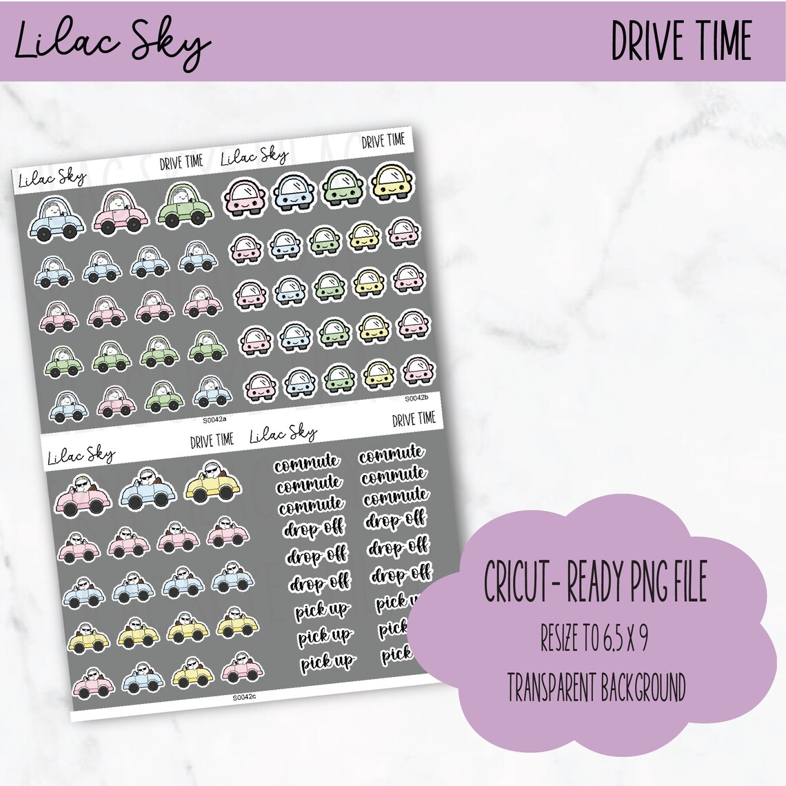 Drive Time Stickers, Driving Printable Stickers, Printable Planner ...