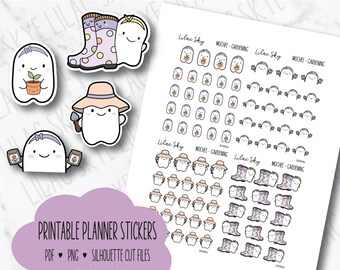 Stickers jardinage Mochee, Stickers jardinage, Stickers imprimables, Agenda imprimable, Stickers imprimables, Stickers PNG