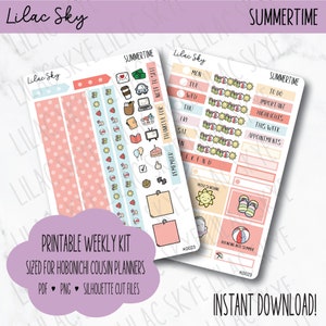Adesivos de planejador imprimíveis para o verão Kit de adesivos de planejador imprimível para adesivos de verão para primo Hobonichi Adesivos imprimíveis