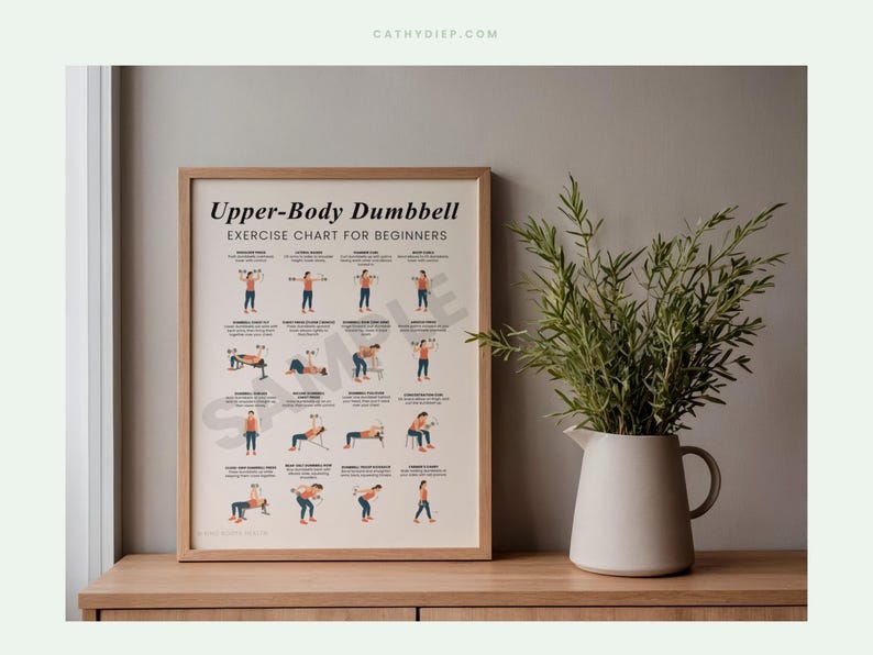 Upper Body Dumbbell Workout Printable | Beginner Dumbbell Exercises ...
