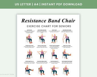 Ejercicios en silla para personas mayores (imprimibles) / Entrenamiento con banda de resistencia (PDF)