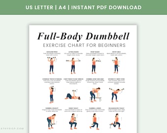 Dumbbell Exercise Chart | Full-Body Workout for Beginners (PDF)