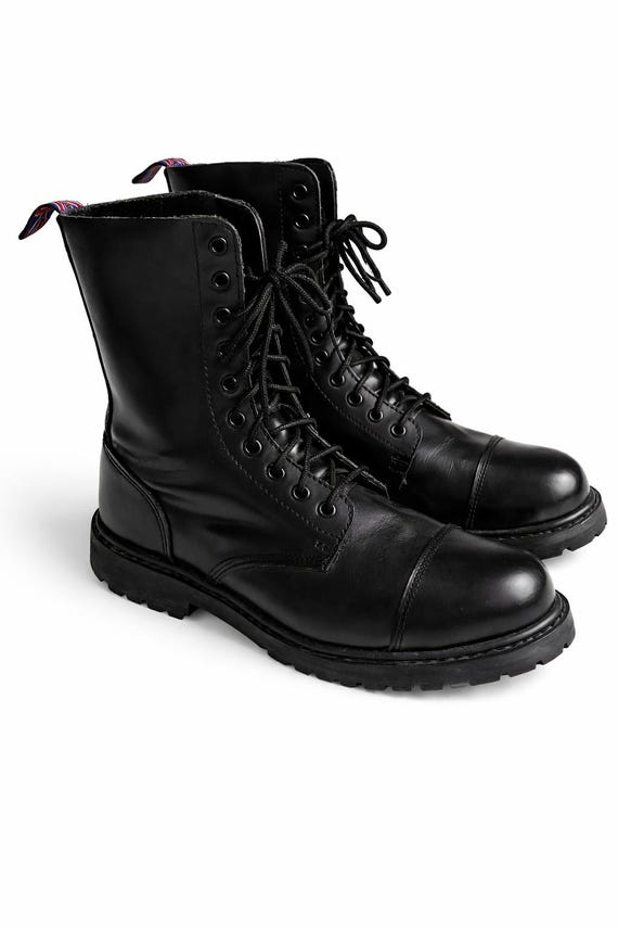 00s archive Y2K grunge boots 本革 Leather Men's Black Leather Style Grunge Boots – Y2K 90s Streetwear