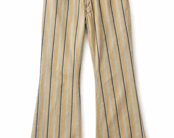 Big Star Yellow Jeans Striped Denim Y2K 90s Style Vintage Pants Streetwear Cotton Women XS