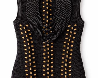 Canotta nera aderente Balmain x H&M stile Y2K – Streetwear minimalista (taglia S)