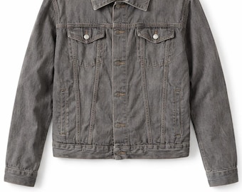 Giacca trucker in denim grigio Ralph Lauren – Stile vintage anni '90, cotone, taglia XL