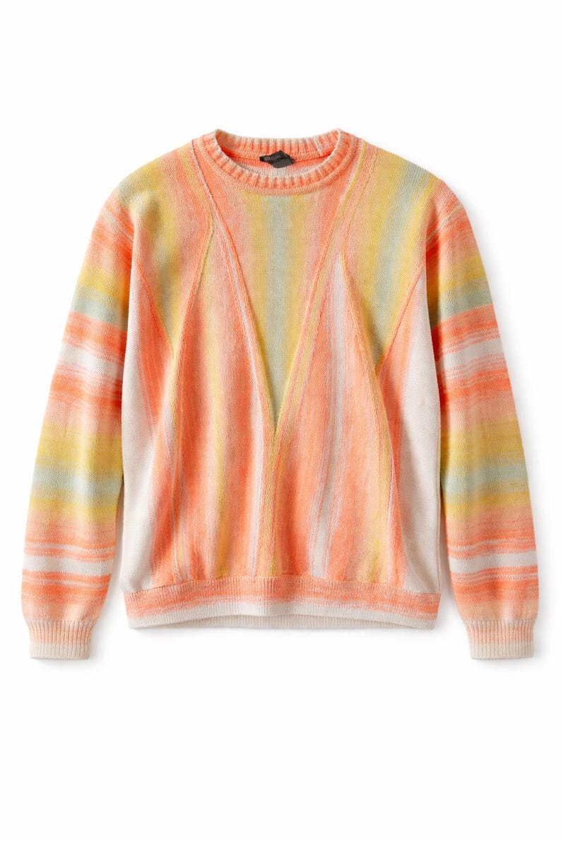 Carlo Colucci Vintage Style Knit Sweater 90s Retro Crewneck Cotton ...