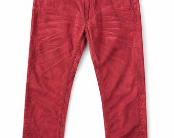 Vivienne Westwood x Lee Vintage Red Jeans 90s Designer Denim Pants Mid Rise Regular Fit Men L Statement