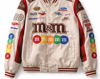 Giacca bomber Y2K color sabbia: cappotto streetwear oversize con stampa in stile anni '90.