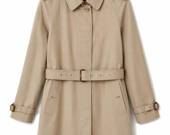 Vintage Burberrys Trench Coat Beige Made in England Women's Belted Jacket S