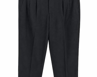 Vintage Yves Saint Laurent Gray Wool Pleated Trousers YSL Men's Pants
