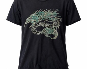Y2K Just Cavalli Dragon Print Top Designer Graphic Black Shirt