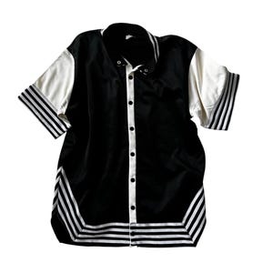 Oversized Retro Streifen Top Männer XL Schwarz Streetwear Shirt 90s Style Vintage Look Casual Statement Tee Teko Line