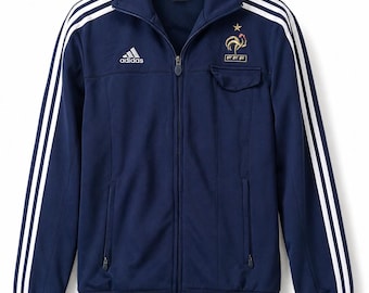 Adidas Sample Vintage 90s Zip Sweatshirt Blue Striped Track Jacket Streetwear Zip Up Men M