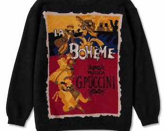 JH Collectibles La Bohème Opera Wool Sweater – 90s Puccini Knit Artwear