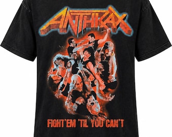 Vintage Anthrax Band T-Shirt Men's Black Graphic Metal Concert Tee