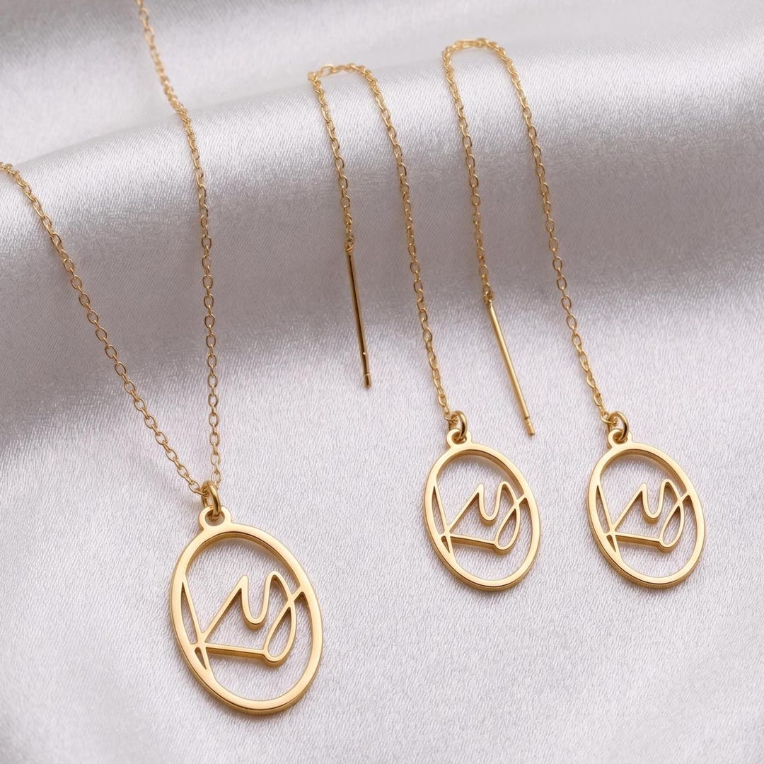 Left Side Intital R Interlocking Initals Custom Interlocking Initials Necklace, Oval Double Initial Pendant for ...