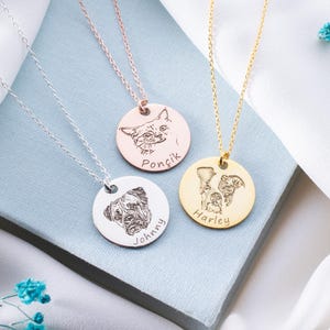 Sterling Silver Pet Portrait Necklace: Engraved Memorial Jewelry