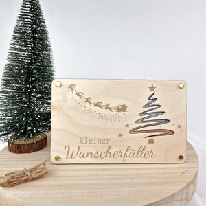 Weihnachten Geldgeschenk | Weihnachtsgeschenk Wunscherfüller | Weihnachtsgeschenk Geld | Weihnachtskarte | Holzkarte | Geschenkverpackung