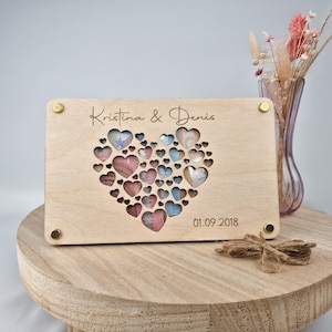 Geldgeschenk Hochzeit personalisiert | Hochzeitsgeschenk Geld | Geschenkkarte aus Holz | Geschenkverpackung Brautpaar | Hochzeitskarte