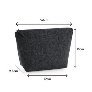 Cosmetic bag personalized Make-up bag personalized Felt bag with name Personalized make-up bag image 9