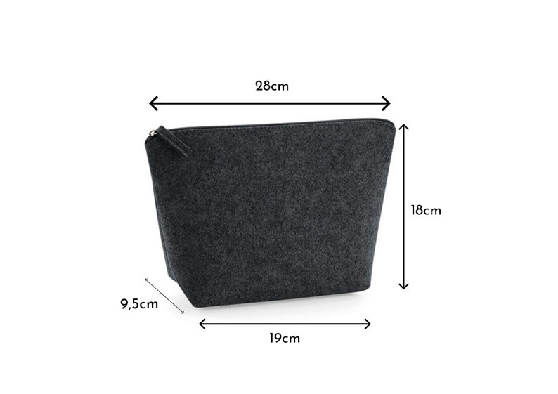 Cosmetic bag personalized Make-up bag personalized Felt bag with name Personalized make-up bag image 9