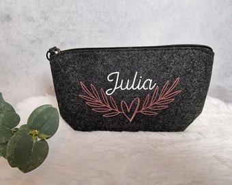 Cosmetic bag personalized made of felt | Gift Best Friend | sister | colleague | with desired name