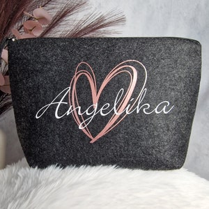 Kulturtasche personalisiert | Filztasche personalisiert | Schminktasche personalisiert |  Kosmetiktasche personalisiert | Geschenke Frauen