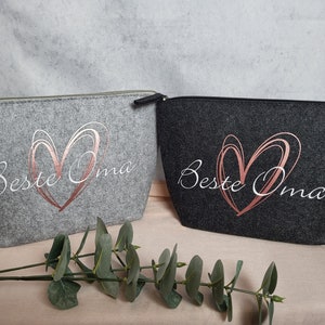 Kulturtasche | Kosmetiktasche personalisiert aus Filz | Geschenk Oma | Geburtstag Oma | Muttertagsgeschenk |  Muttertag Oma Geschenk
