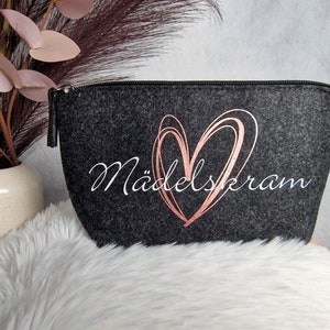 Cosmetic bag personalized from felt | Gift | Girls stuff | Girlfriend | Sister | Colleague | JGA | with desired name