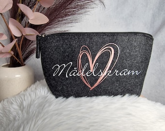 Cosmetic bag personalized from felt | Gift | Girls stuff | Girlfriend | Sister | Colleague | JGA | with desired name