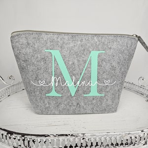 Kosmetiktasche personalisiert Schminktasche personalisiert Filztasche mit Namen Make Up Tasche personalisiert Bild 6