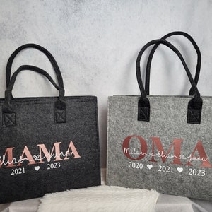 Shopper personalized from felt Felt bag Grandma Mom Birthday Gift image 3