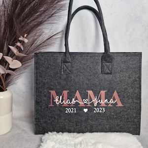 Shopper personalized from felt Felt bag Grandma Mom Birthday Gift image 1