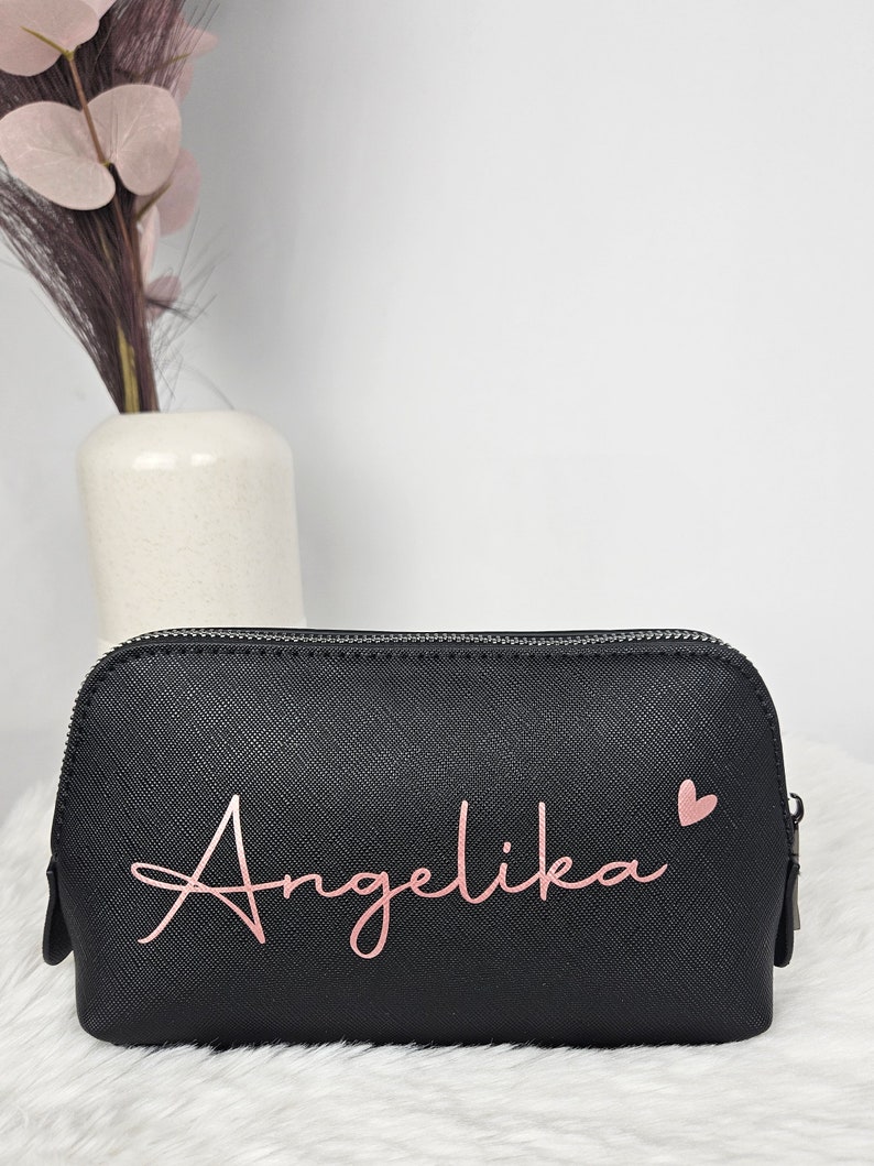 Sac cosmétique personnalisé avec nom Trousse de toilette personnalisée Cadeau petite amie soeur Anniversaire image 2