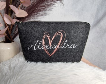 Personalized cosmetic bag | Felt bag | Make-up bag | Bachelor party | Birthday gift | Best friend gift | Mother's Day