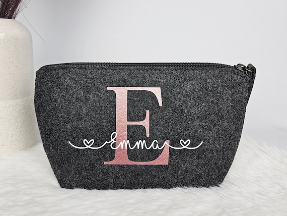 Kosmetiktasche personalisiert | Schminktasche personalisiert | Filztasche mit Namen |  Geschenk Mädchen | Geschenk Freundin