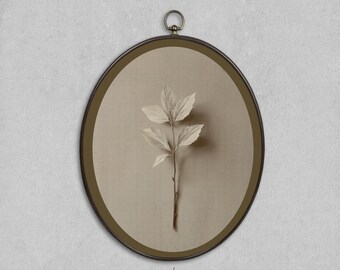 Tonal Beige Wall Art Print, Minimal Branch Painting, Neutral Monochrome Botanical, Digital Download,  Minimal White Art, Muted Artwork